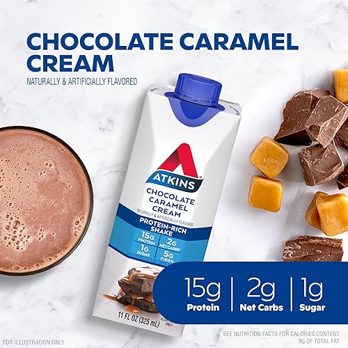 Miniatura 10 de Atkins Batido de proteína listo para beber deliciosa leche con chocolate sin gluten 609309 12