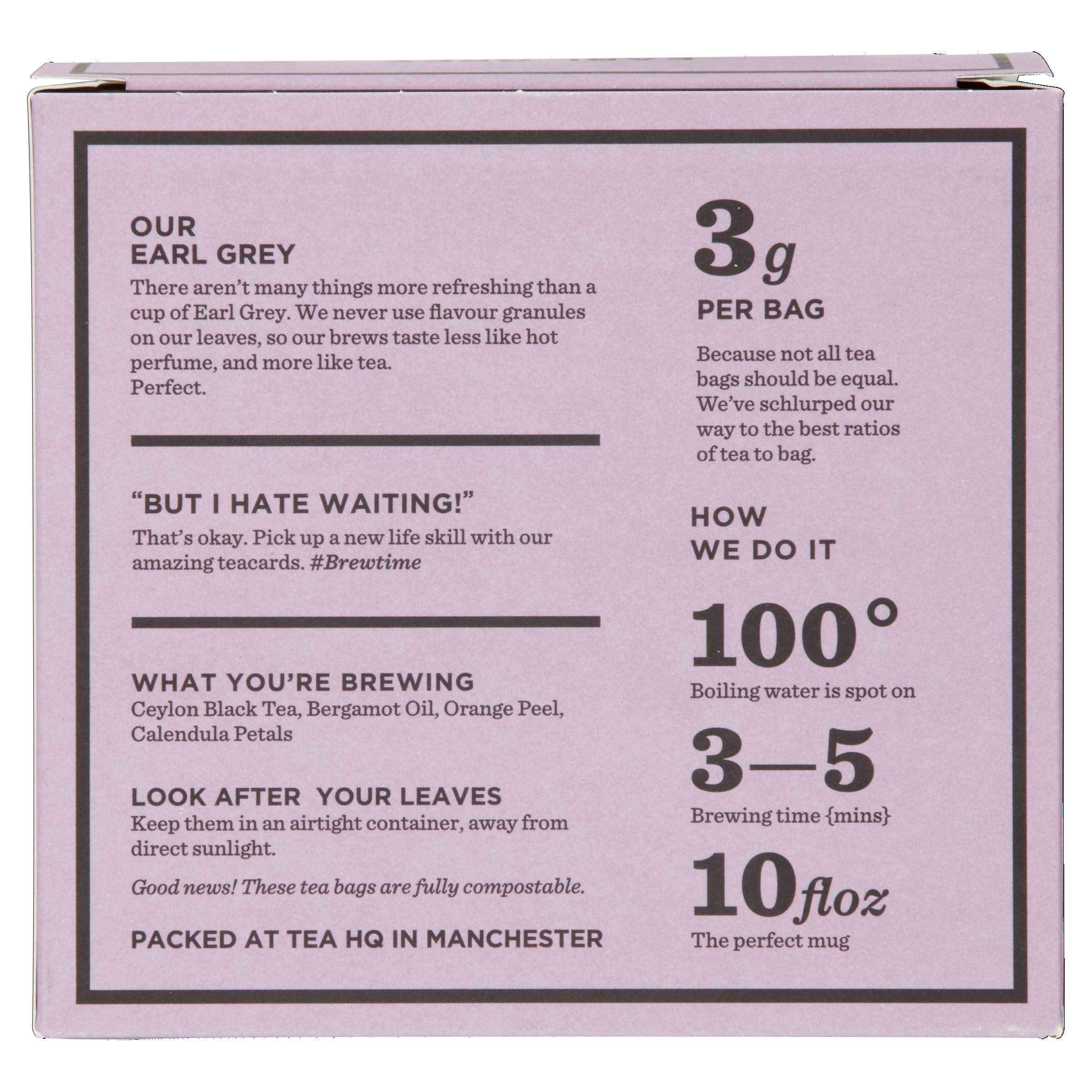Brew Tea Co Earl Grey - Confezione da 6 bustine di tè da 40 pezzi, colore: Grigio