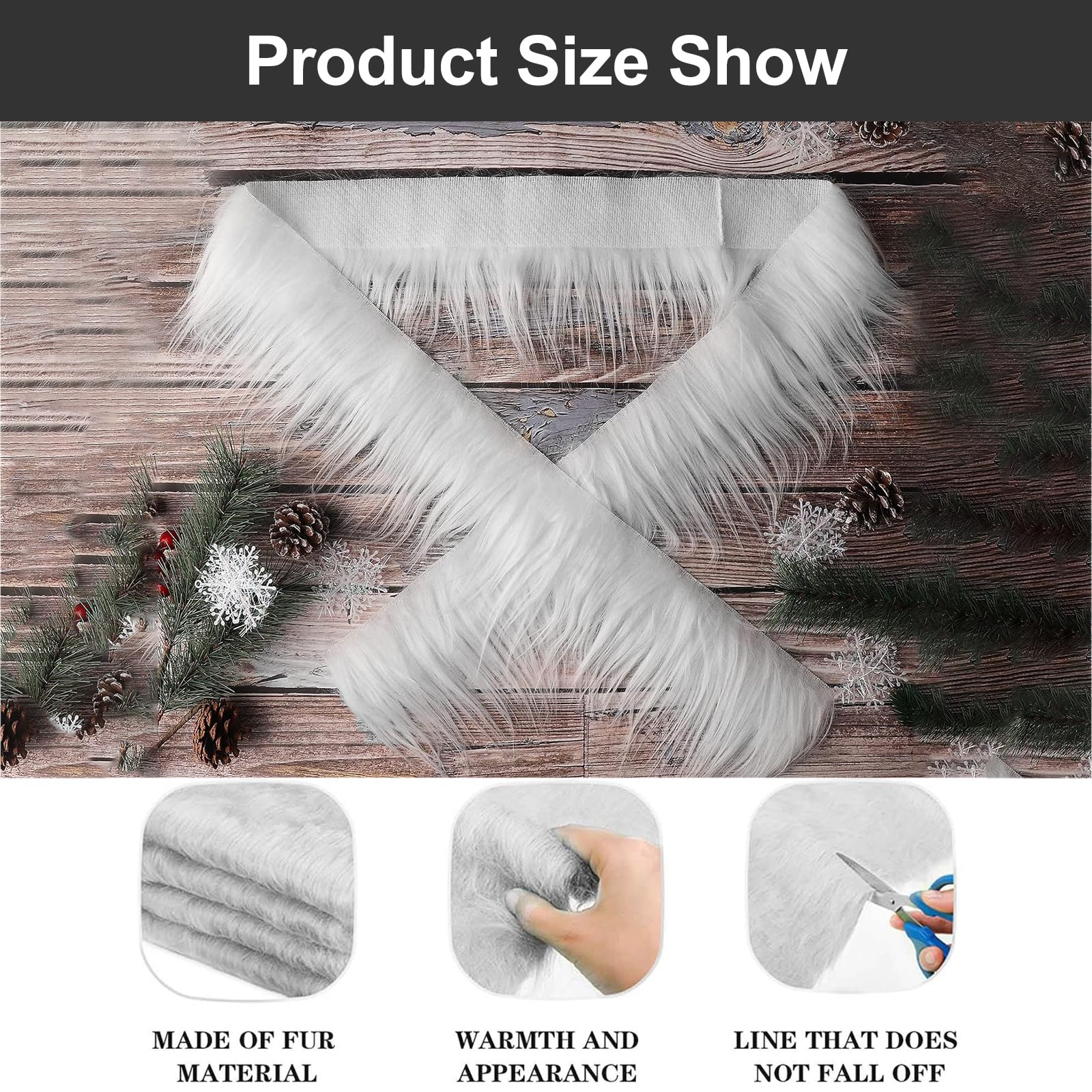 PATIKIL Strisce Pretagliate Tessuto Pelliccia Sintetica Peluche, 2Pz 59 x 2 Nastro Pelliccia Sintetica Soffice, Pelliccia Artificiale per Artigianato, Natale e Halloween, Rosa