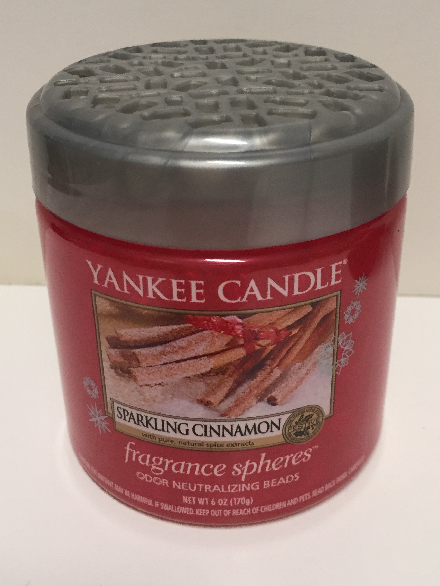 Yankee CandleSparkling Cinnamon Fragrance Spheres Odor Neutralizing Beads, Festive Scent