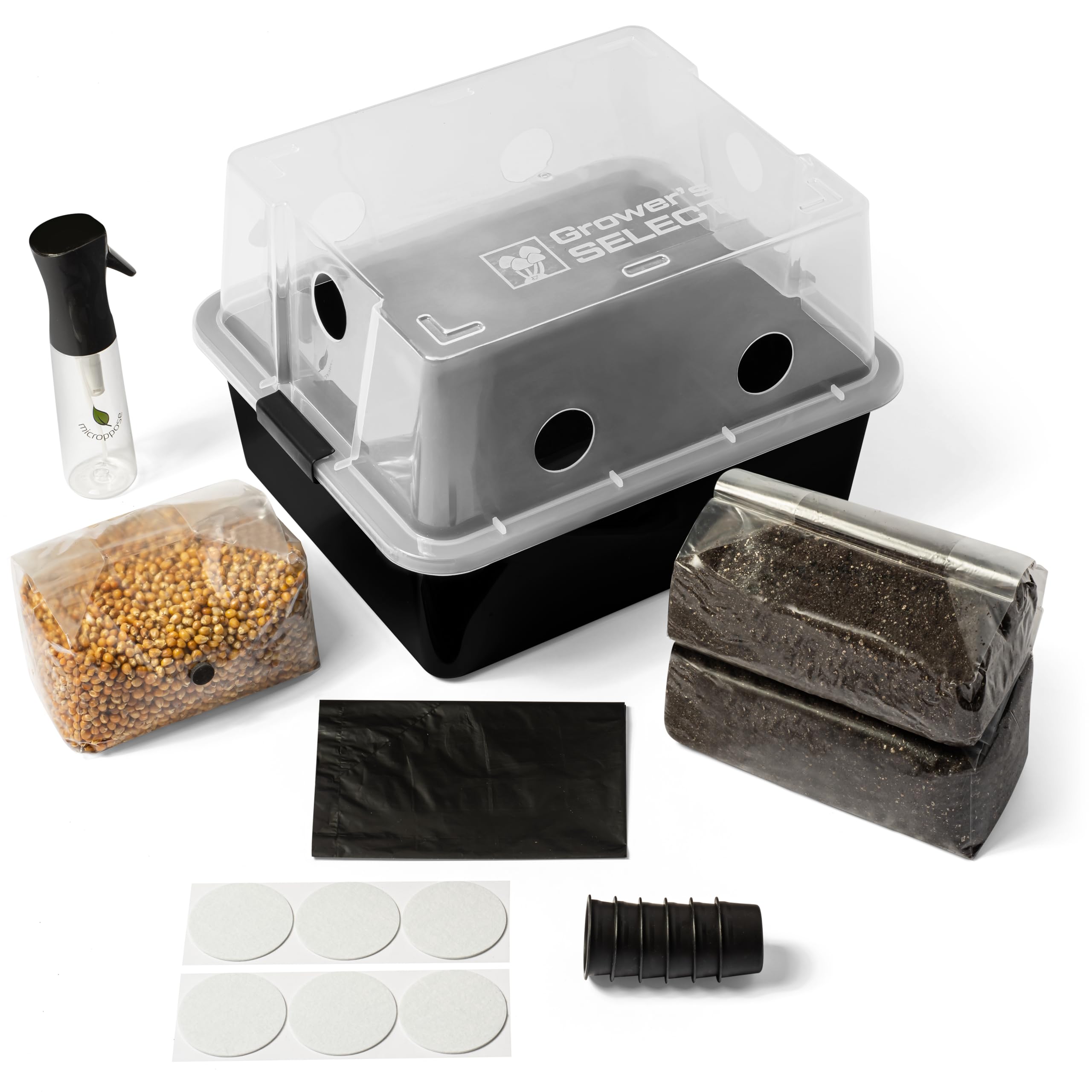 SPORE SORCERY Beginners Medium Monotub Mushroom Grow Kit | Grows Like Magic | Monotub with Premium Milo Sorghum Grain Spawn & CVG Bulk Substrate (Medium)