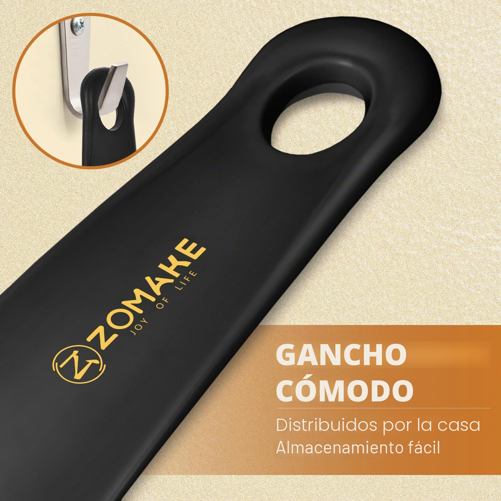 ZOMAKE Calzador de Zapatos 18.5cm Plastico con Colgante Agujero para Personas Mayores