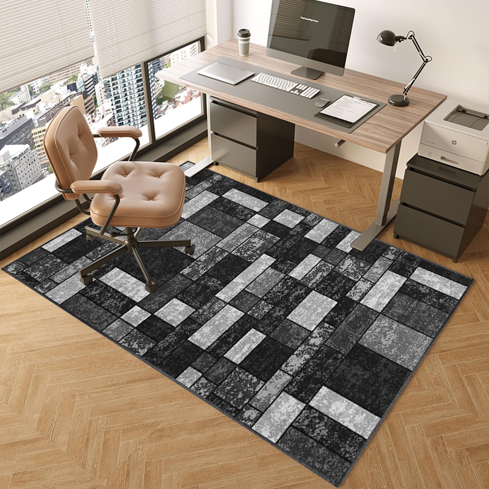 TOYOCC Desk Chair Mat Heavy Duty Office Chair Mats for Carpeted and Hardwood Floor 70 x 100 cm Carpet Protector Chair Mats for Home and Office Floor Mat, Gaming Chair Mat Rolling Computer Chair Mat
