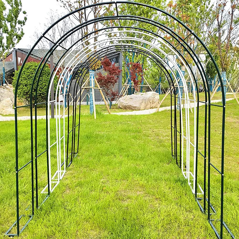 Metalowa stalowa rama, łuk ogrodowy, kratka do pnączy róży, rośliny pnące, dekoracja na zewnątrz 240 x 220 cm, czarna