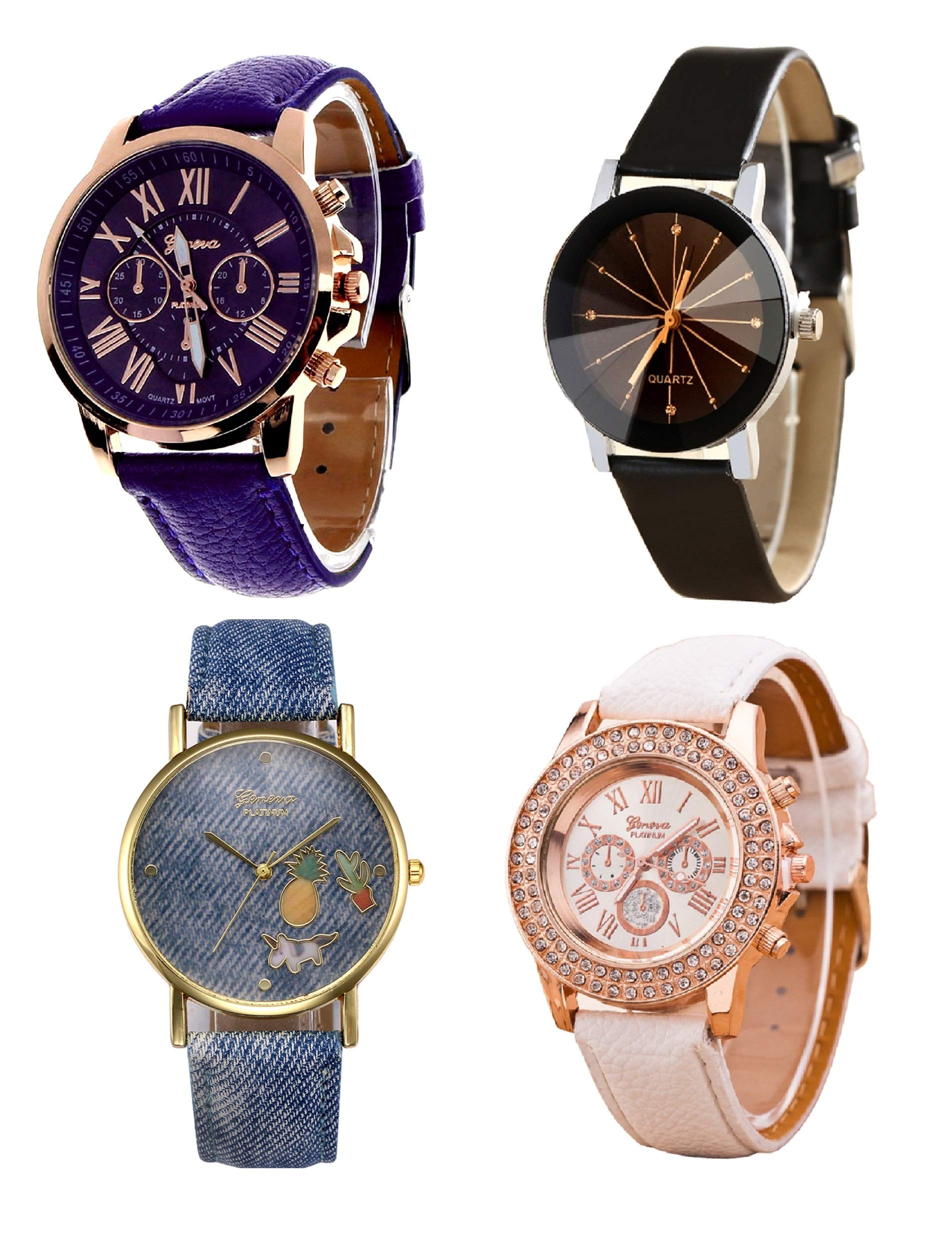 Geneva Platinum Multi-Colour Combo of 4 for Women - (GP-414) (B07H5V5G21) Amazon Price History, Amazon Price Tracker