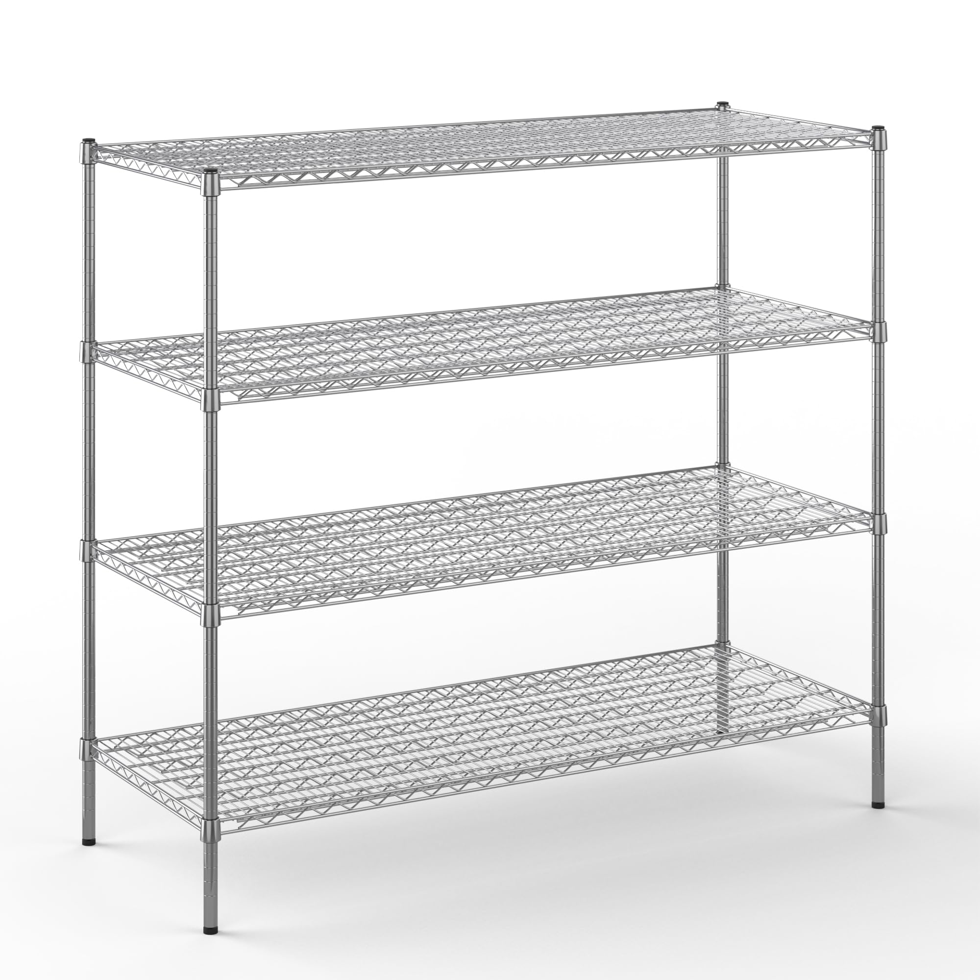 24" Deep x 60" Wide x 54" Height Wire Shelving Kit | 4-Tier | NSF Commercial Storage Rack Unit