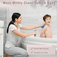 Vista 5 de VOCOSTE Cepillo corporal de silicona suave, cepillos sensoriales, esponja de silicona, cepillo de ducha para mascotas, cepillo de baño, azul profundo