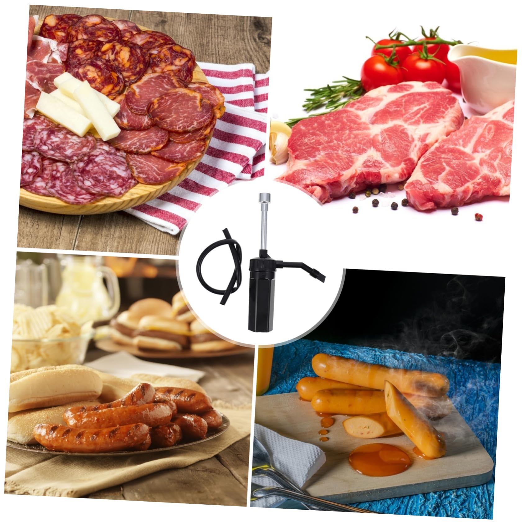 YARNOW Affumicatore Portatile per Alimenti, Riutilizzabile, con Tubo di Prolunga, Piccolo e Leggero, per Salmone e Formaggio in Cucina