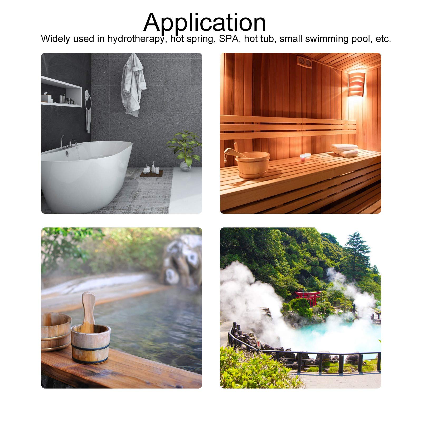 FTVOGUE Calentador de Agua Eléctrico con Termostato de 5,5 KW, Control Automático de Temperatura de Acero Inoxidable, Ideal para Piscinas Pequeñas, SPA y