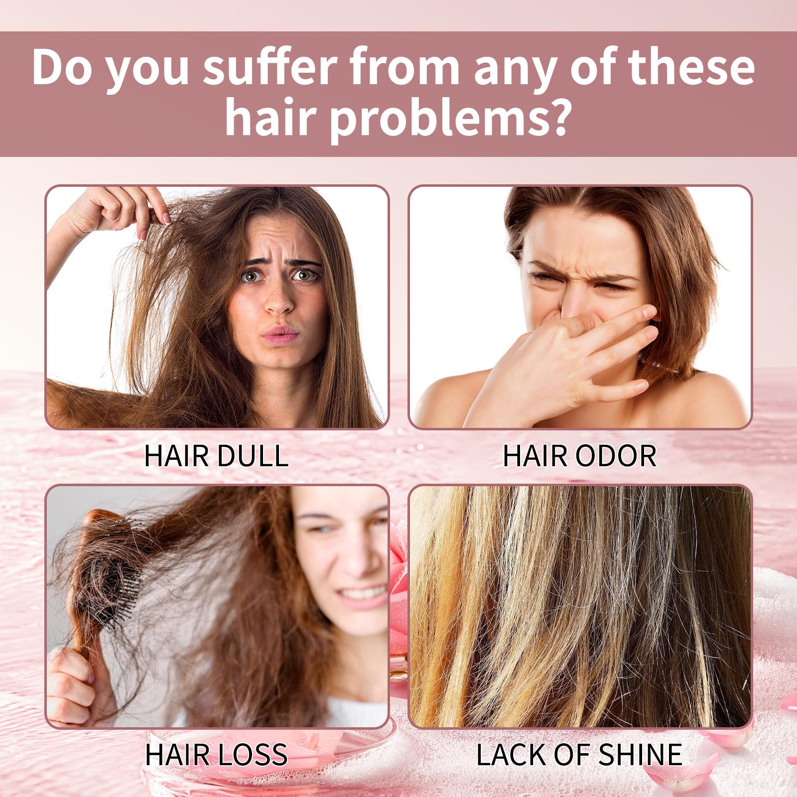 Hair Perfume Mist – 50ml Floral Rose Fragrance for All Hair Types – Anti-Frizz, Moisturizing & Nourishing – Long-Lasting Scent for Soft, Shiny Hair (Wild Rose)