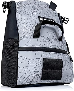 SURVIVOR Chalk Bucket - Large Size Chalk Bag for Rock Climbing & Bouldering - Light Gray Chalk Pot with Magnetic Closure, 2 Zippered Pockets, 2 Side Pockets & 4 Brush Holders - Boulder Equipment Gear