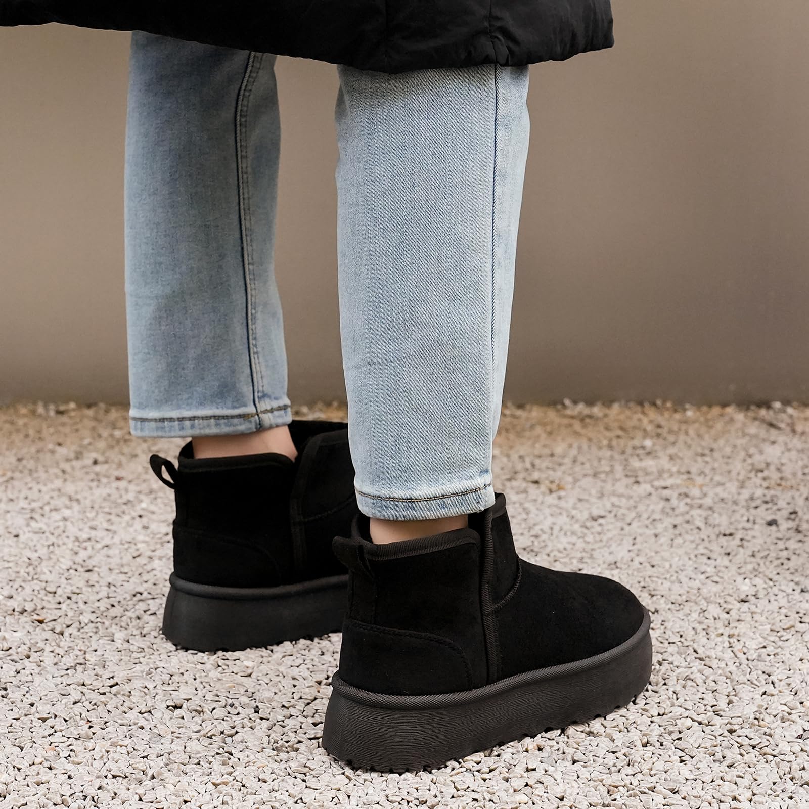 Pelbiuqik Stivali Donna Invernali Classic Platform alla Moda Scarpe da Neve, Impermeabile Caldo con Antisdrucciolo Stivaletti