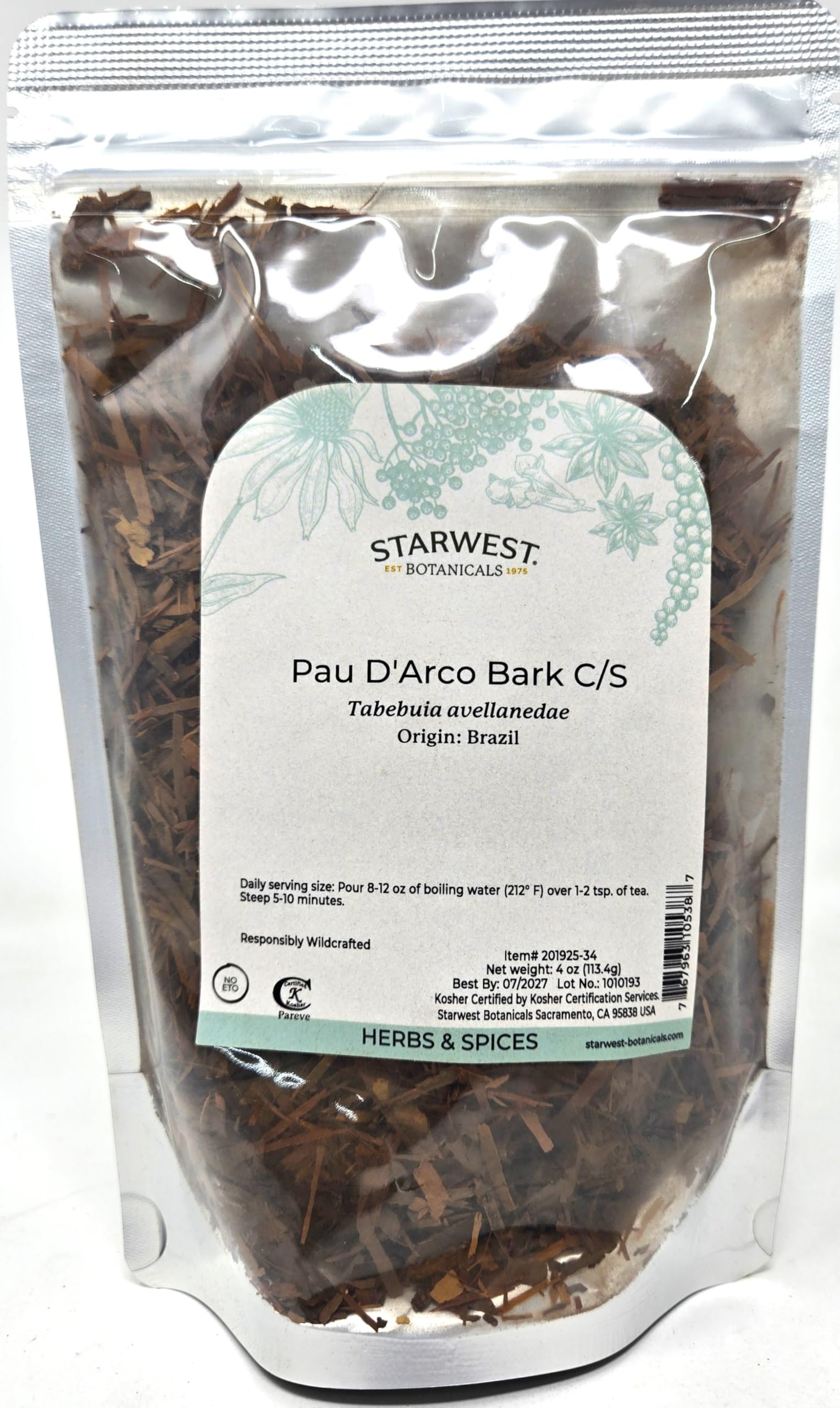 Amazon.com : Pau D'Arco Bark C/S Wildcrafted - 4 Oz (113 G