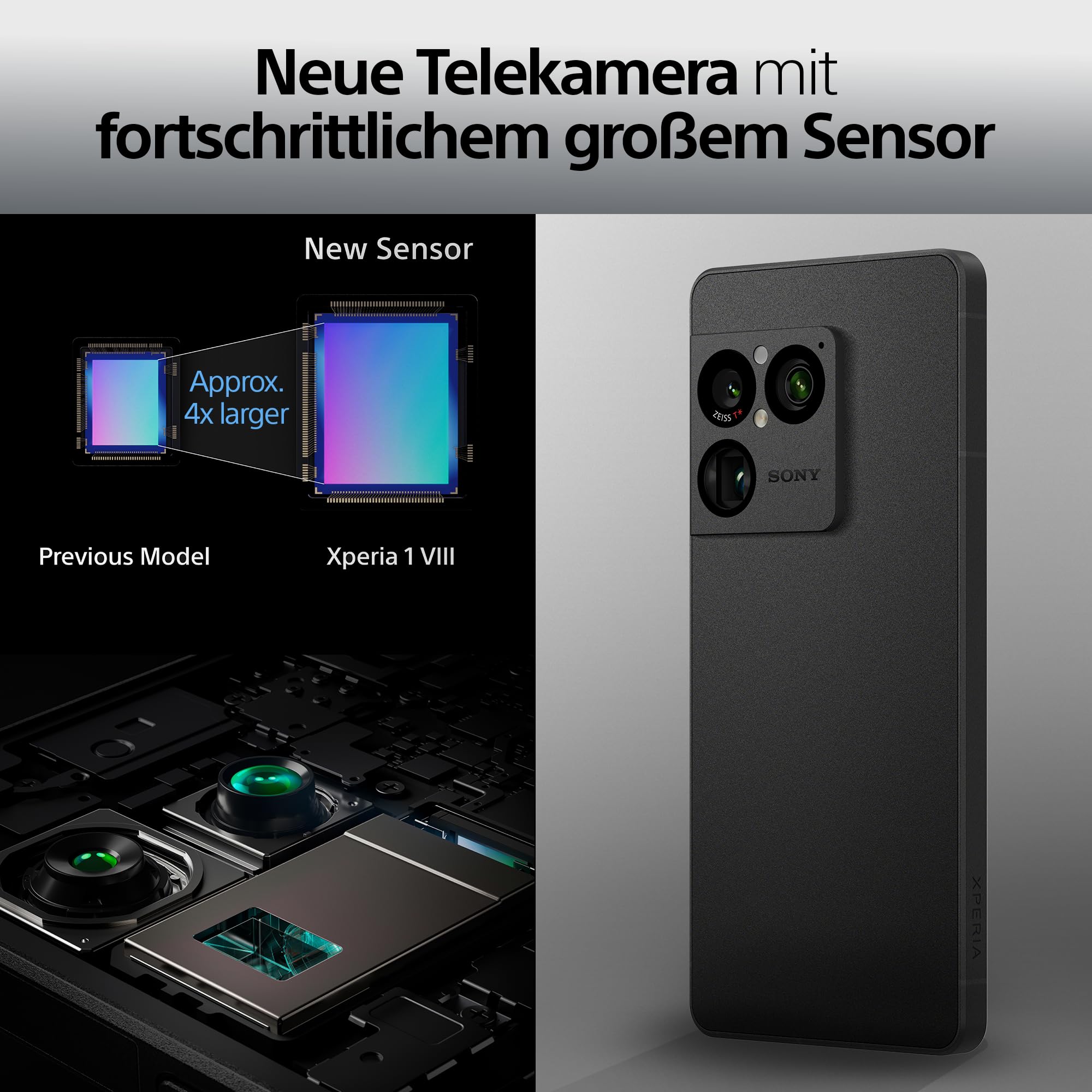 Sony Xperia 1 VIII - 6,5" 19,5:9 FHD+ HDR OLED 120Hz, Dreifach-Kamera mit neuem Teleobjektiv, Xperia AI, Akku für 2 Tage, 3,5mm Audio, Dual SIM, Granat-Rot