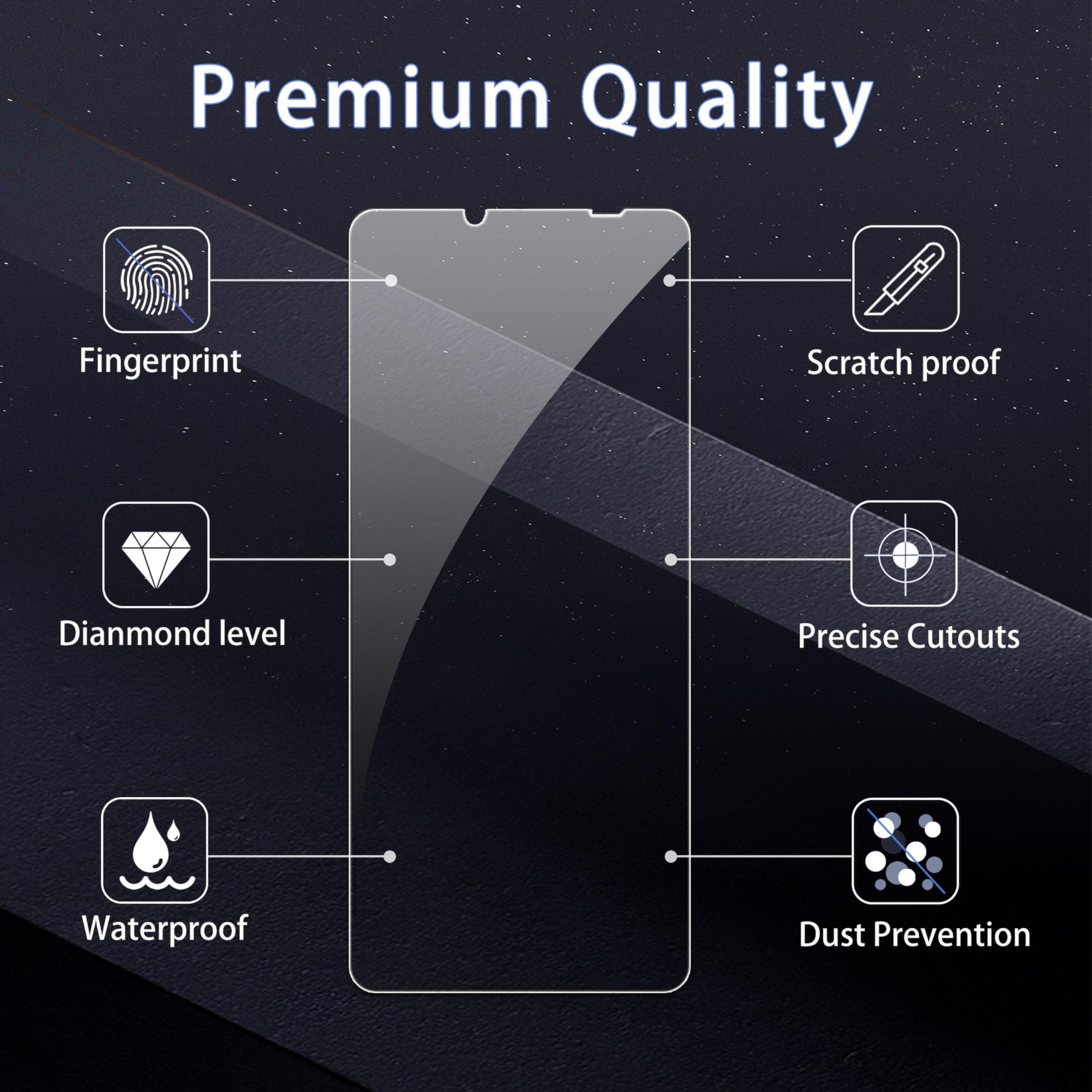 E-Hamii [3 Pezzi Vetro Temperato Infrangibile 9H Compatibile con Sony