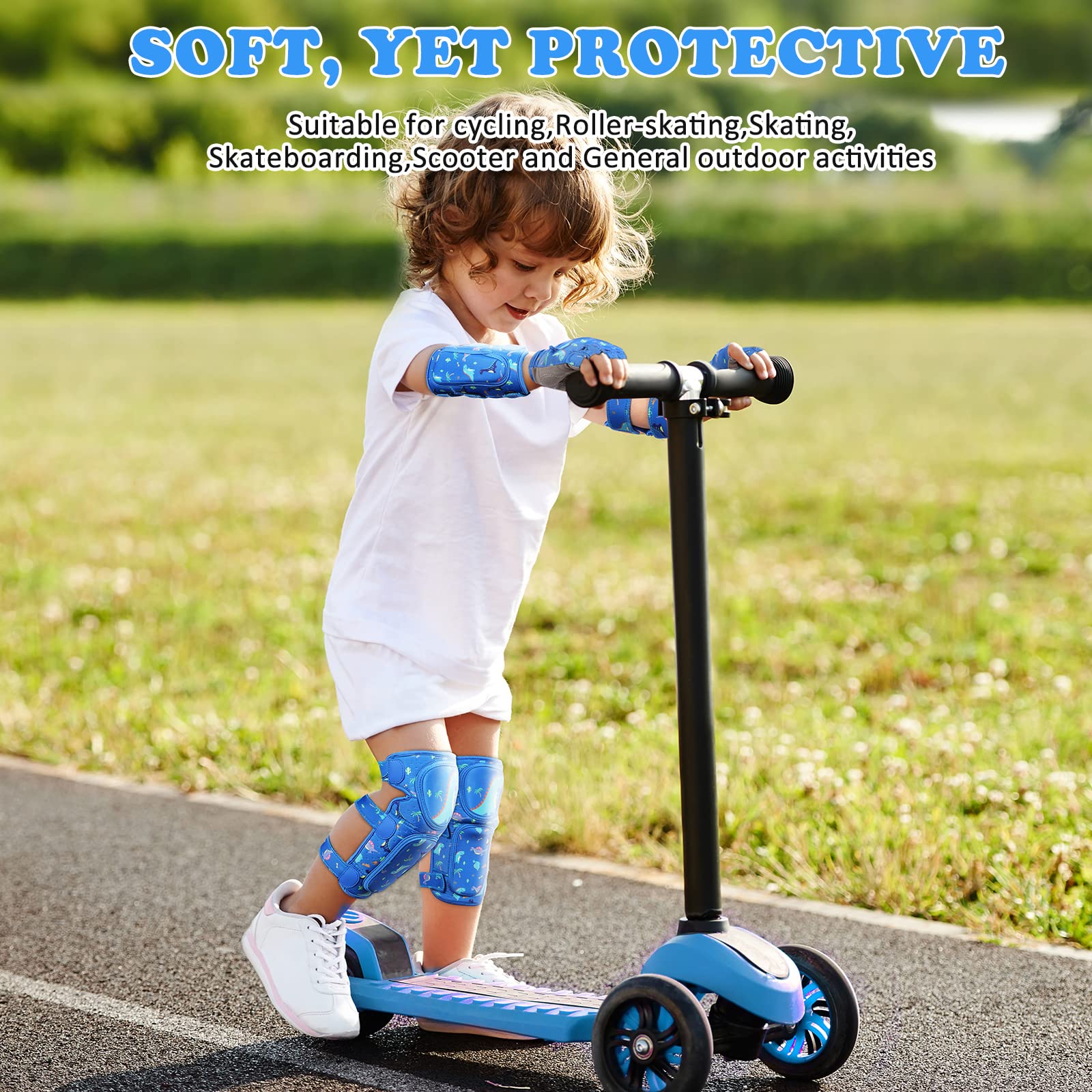 Kinder Inliner Schoner Set 6-in-1 - Für 3-7 Jahre Knieschoner Protektoren