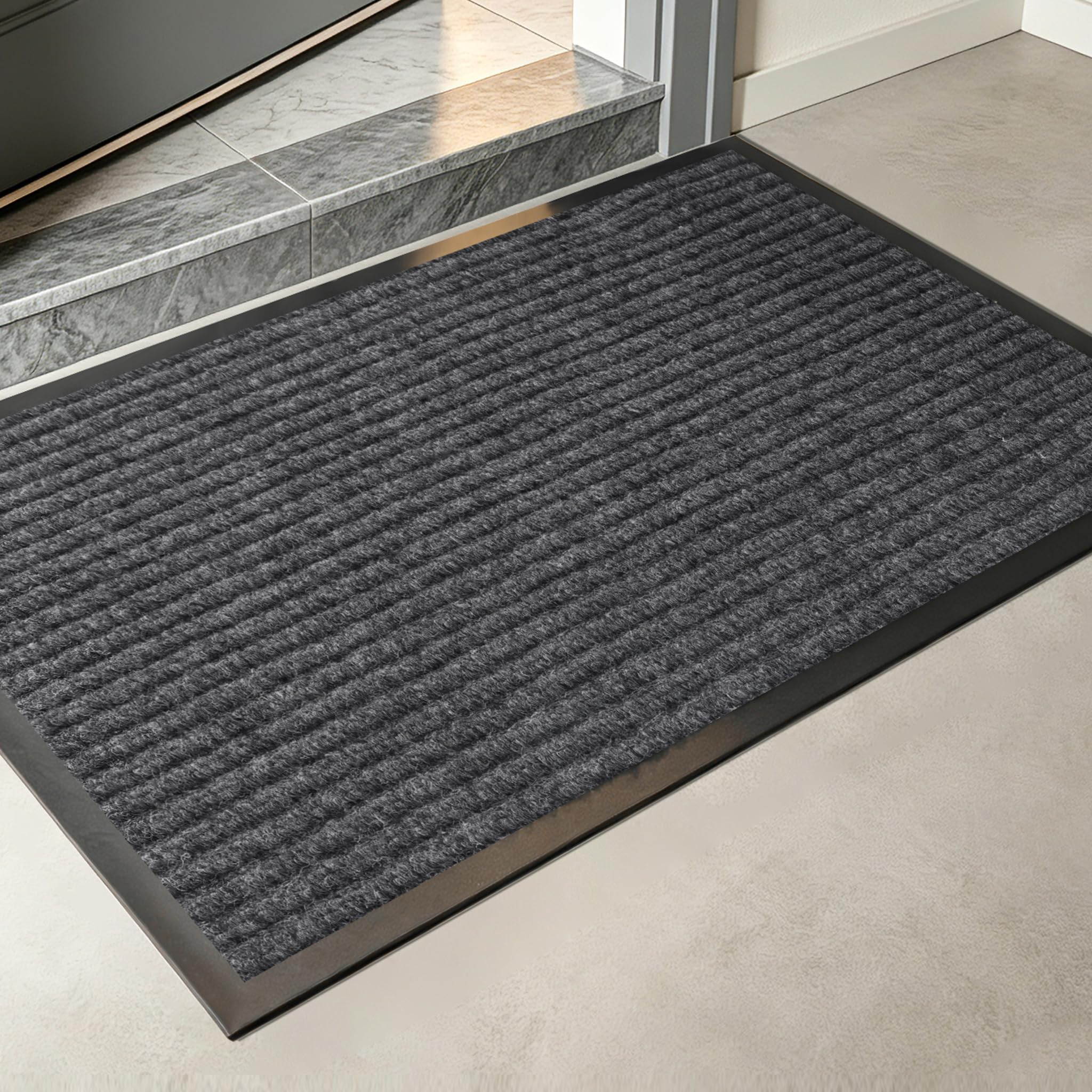 Storystore 3' x 10' Front Door, Mat Heavy-Duty Commercial Mat for Indoor/Outdoor Entryways, Non Slip Rubber Backing Low Profile for Entrance Home Office, Patio & Garage(Gray) — Amazon image 10
