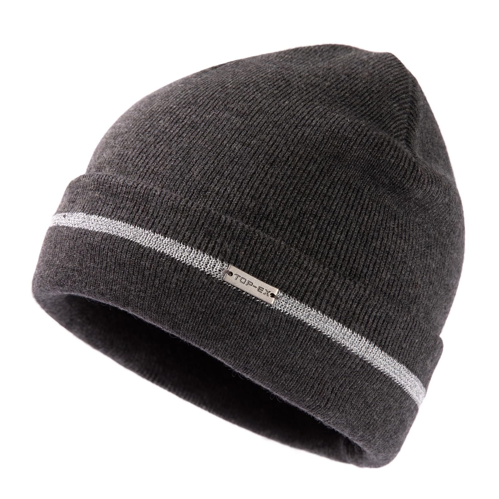 TOP-EX Berretto da uomo e donna in 50% lana merino, con strisce riflettenti, invernale, termico, in lana, cappello da corsa per sport con clima freddo, 56-65 cm