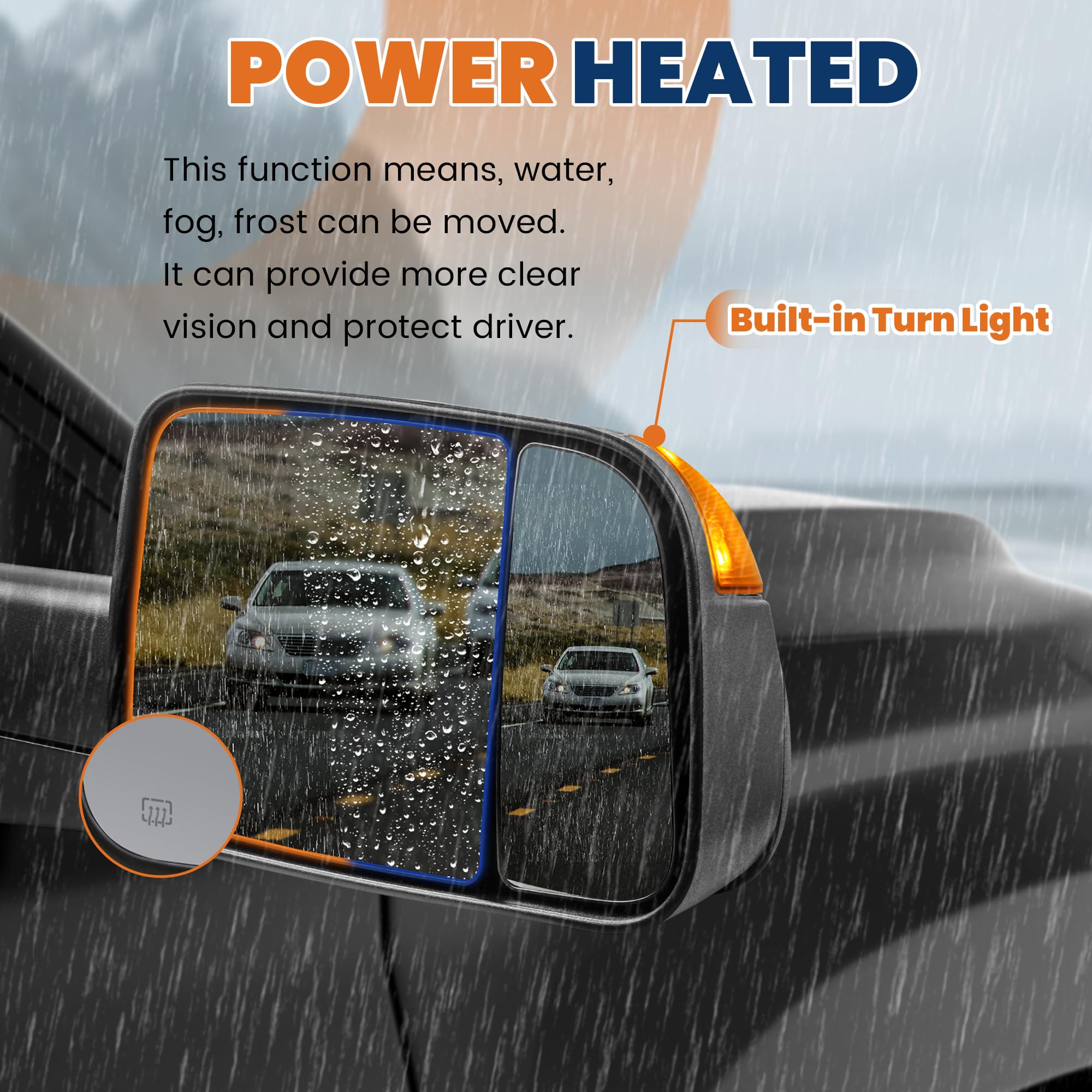 Chrome Power Heated Tow Mirrors W/ Temp Sensor For 2009-2018 Ram 1500 2500 3500 - Foto 13