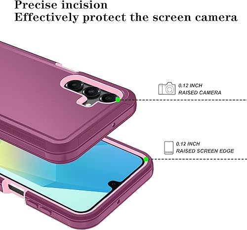 Miniatura 4 de Qinmay Funda para Samsung Galaxy A16 5G con protector de pantalla HD, resistente, a prueba de golpes y caídas, funda de 3 capas para Galaxy A16,