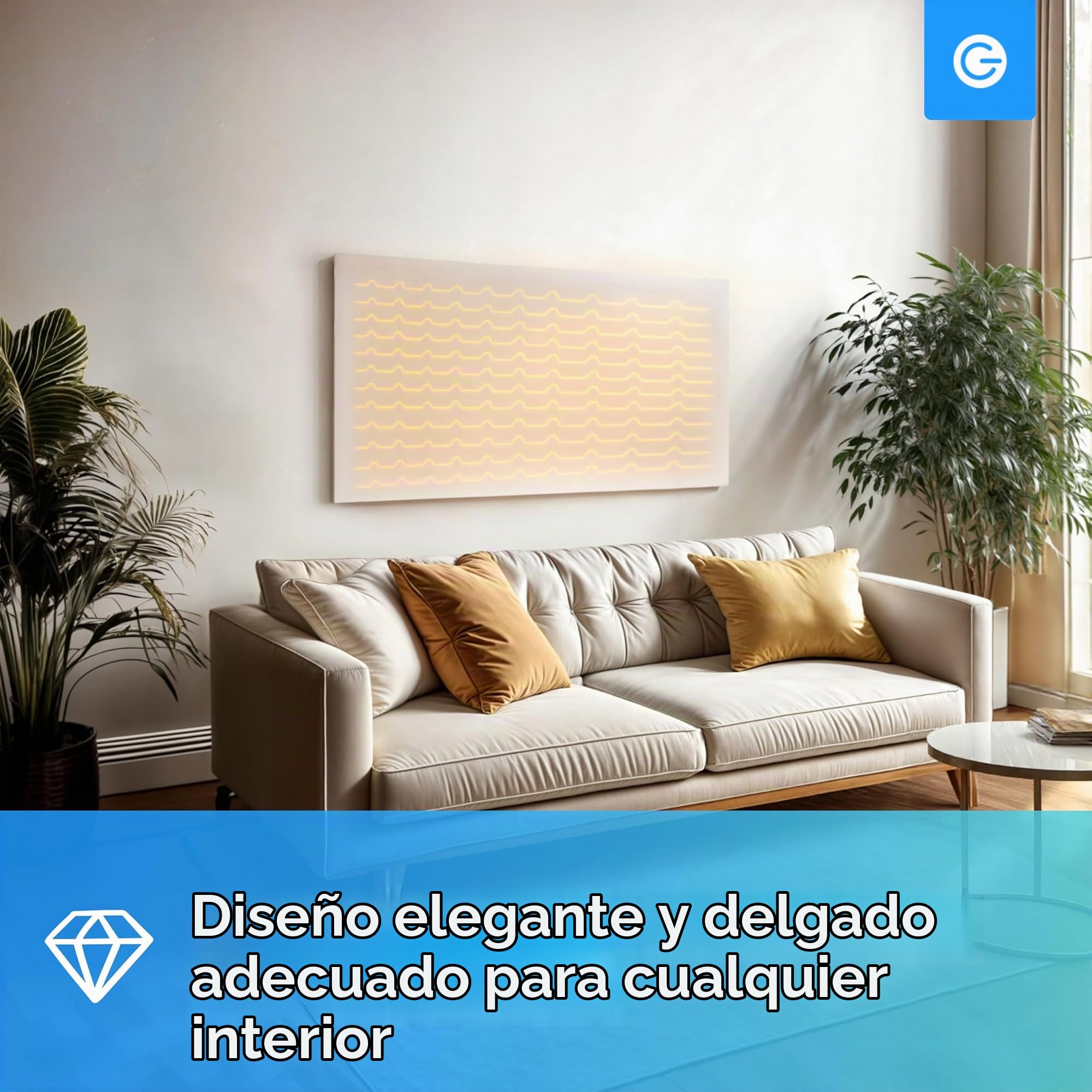 Silvergear® Calefacción Infrarroja Premium | Panel Calefactor 420W con Control WiFi | Protección Contra Sobrecalentamiento | Instalación en Pared o Independiente | Diseño Ecológico