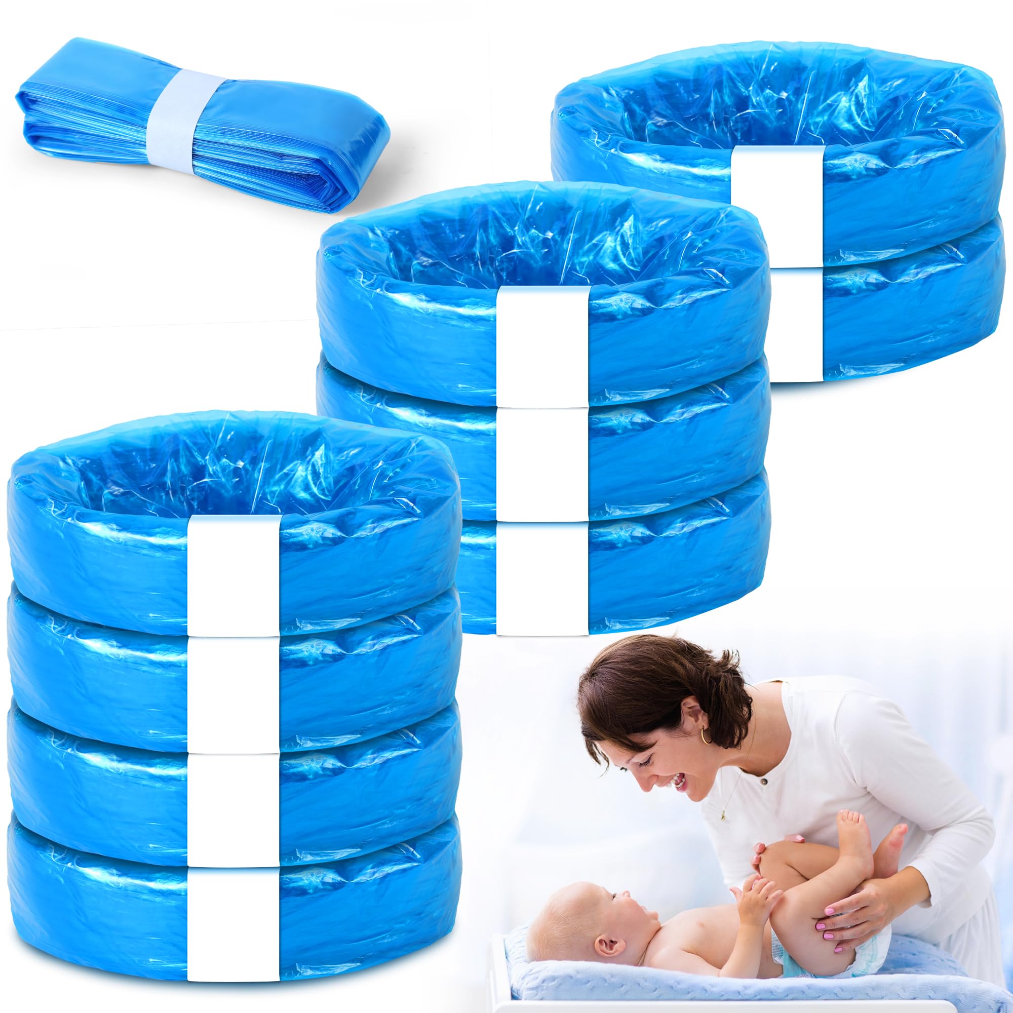 Paquete de 18 Recambios, Película Engrosada Con Buena Hermeticidad Y Resistente A Los Olores, Adecuada Para Tommee Tippee, Litter Locker, LittyCat, Chicco Y Sprout.