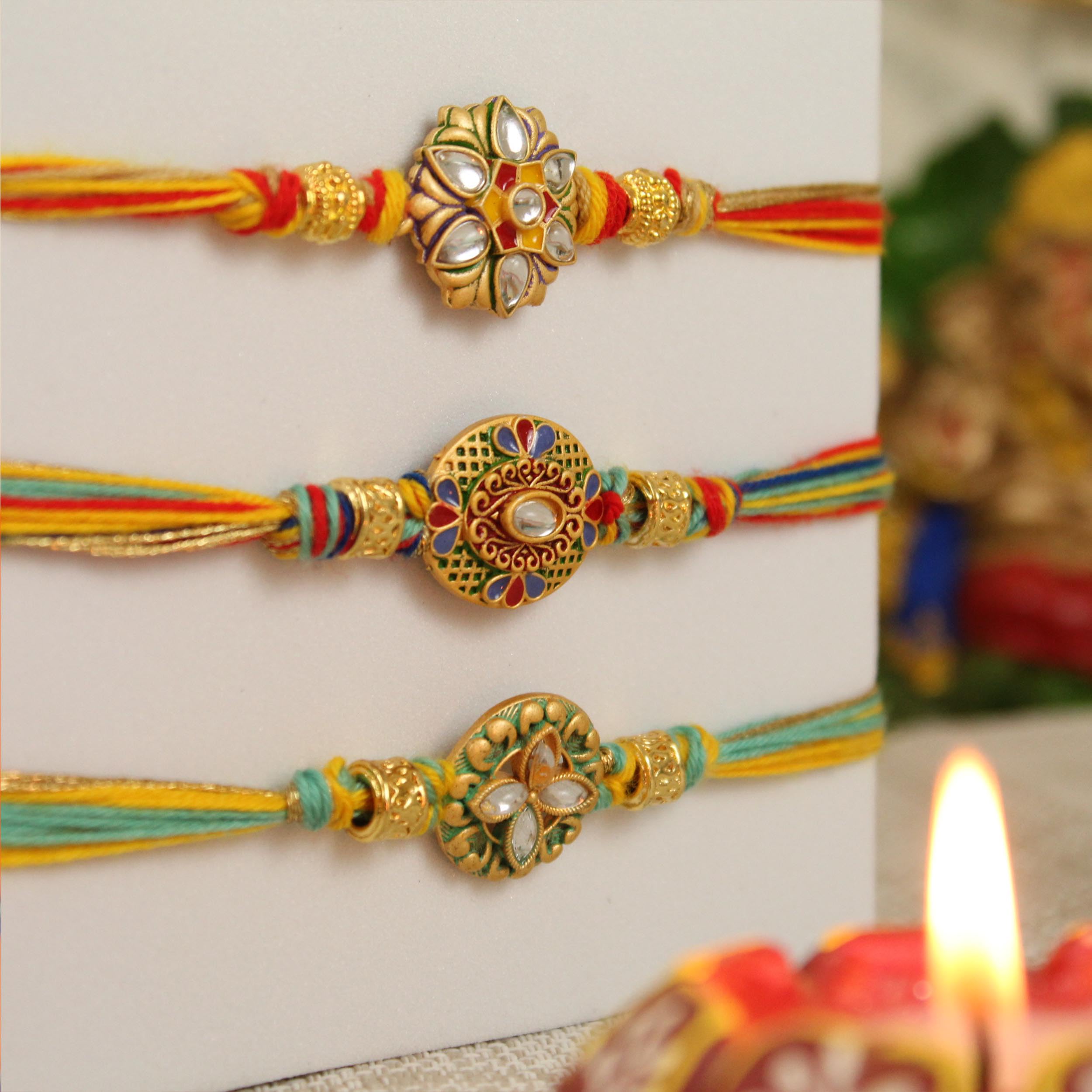 JAIPUR ACE Rakhi Combo Set For Raksha Bandhan - Peacock Rakhi With Laxmiji Kumkum Holder