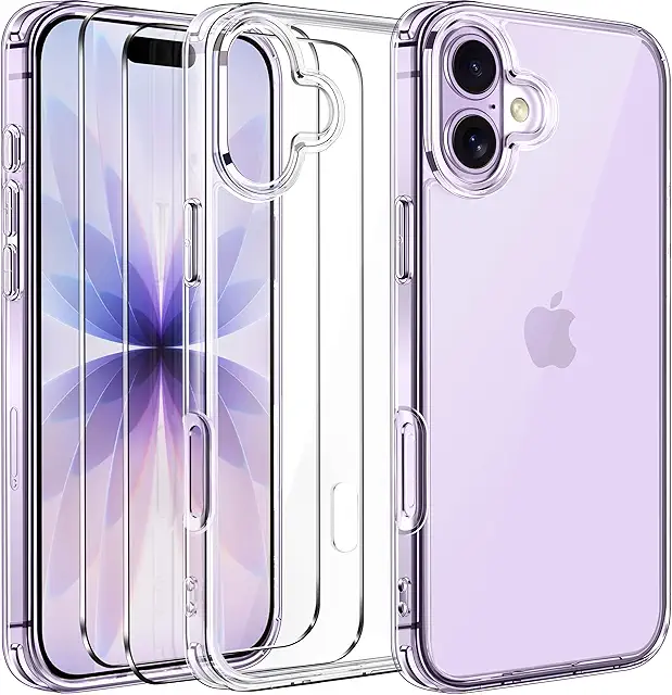 Custodia Trasparente Anti Ingiallimento per iPhone 17 6.3" con Vetro Temperato - Protezione Militare