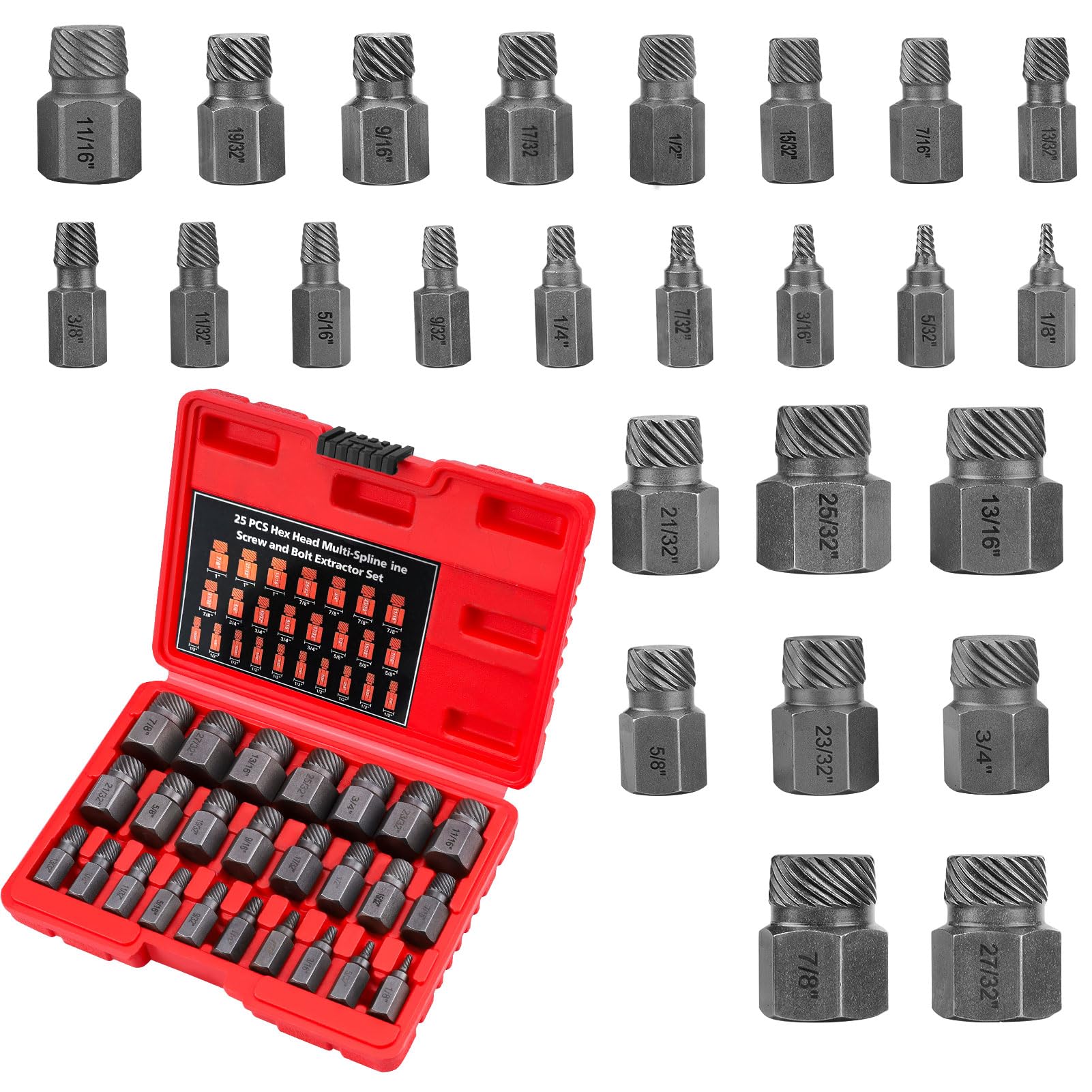 Extracteur 3/8 Po Goujon Extracteur en Alliage d'Acier Universel pour Boulons Arrondis 1/4 Po-1/2 Po