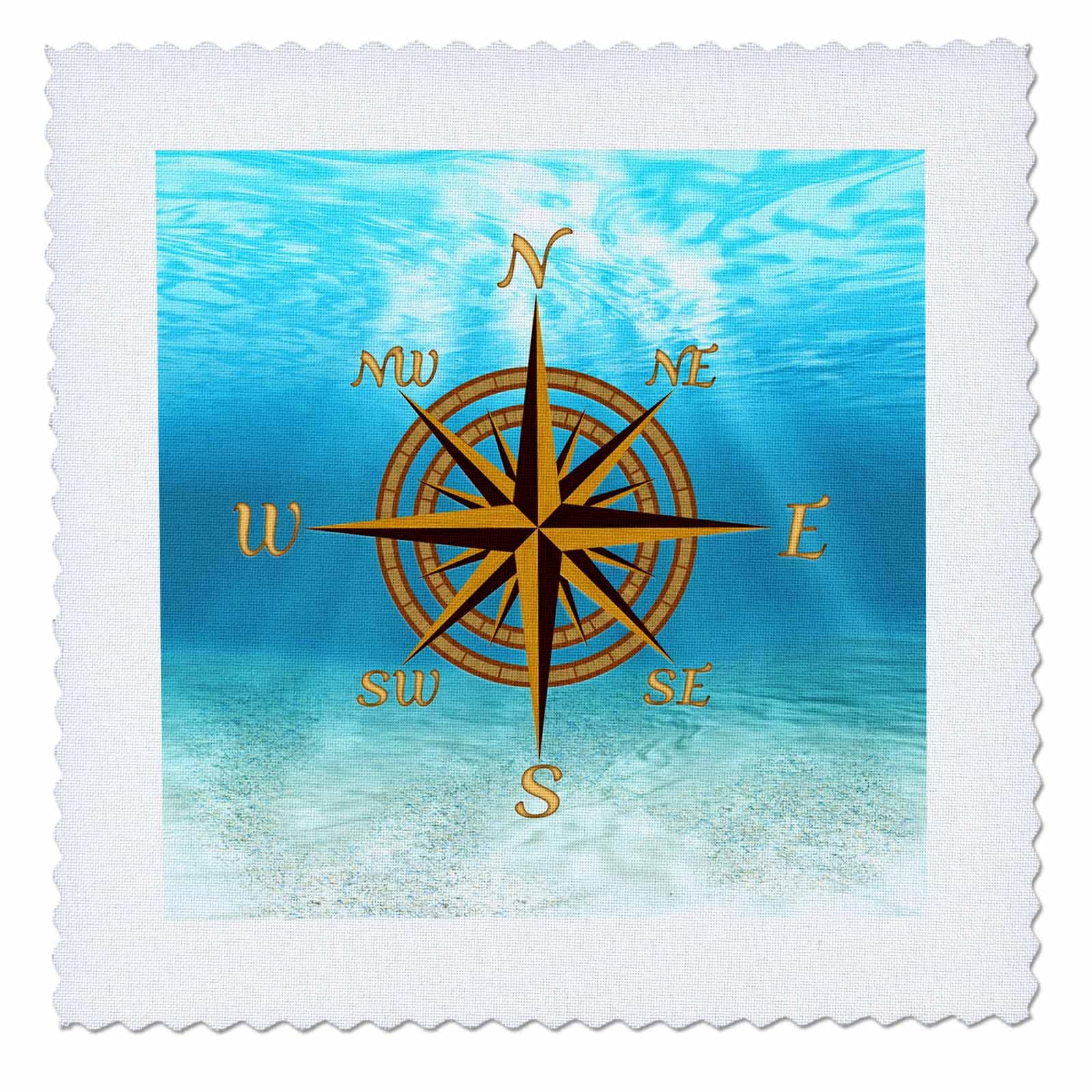12x12 inch Quilt Square - Classic Nautical Compass Design for Sailors Boating and Sailing. Creative Studios – Sailing