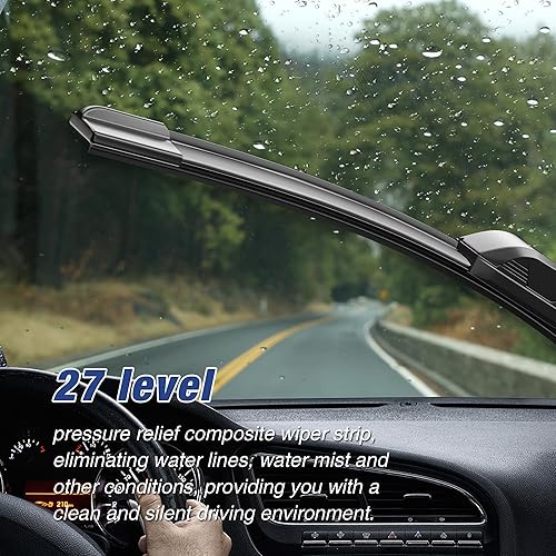 Miniatura 3 de Limpiaparabrisas de silicona de 24 + 18 pulgadas para Chevrolet EquinoxEquinox 2023-2018, Cruze 15-11 Compass 23-18 Santa Fe 12-07 Sportage 16-11,