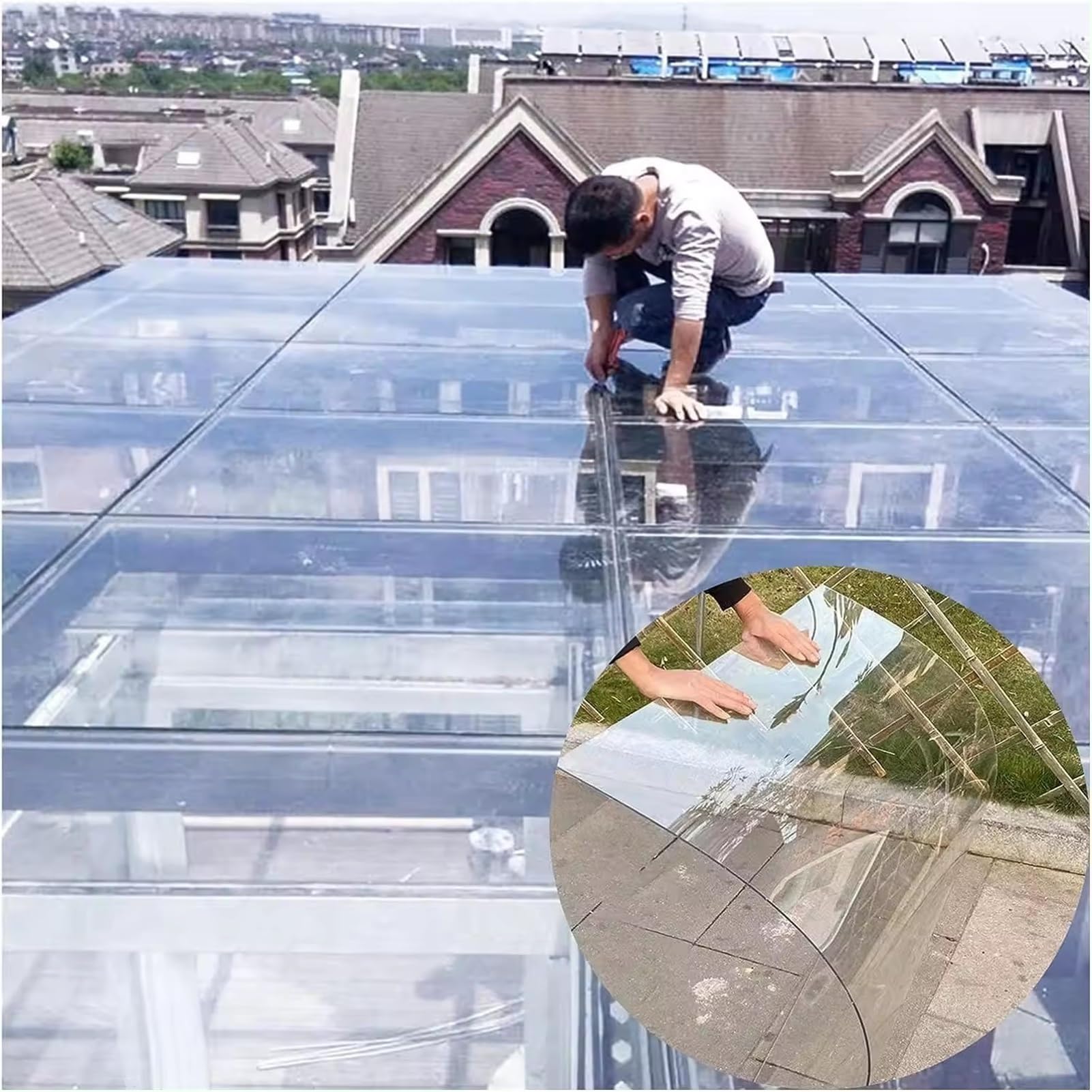 Placas De Policarbonato Cubierta De Pérgola Transparente - Paneles Impermeables for Invernaderos Y Proyectos Bricolaje - Personalizar Tamaño (Size : 3.3X 23ft)