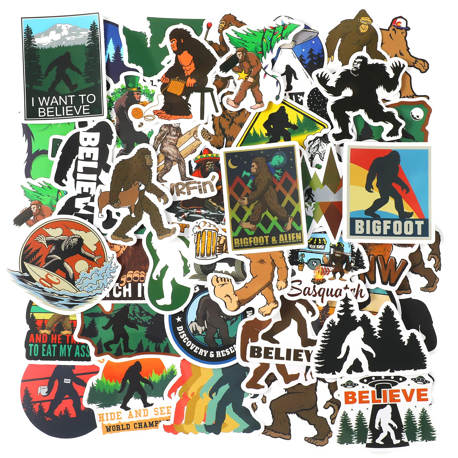 Buy 150 Pieces Bigfoot Outdoor Nature Vinyls Stickers Waterproof Laptop