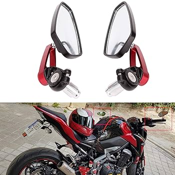 Red Motorcycle Bar End Mirrors Rear View CNC For Honda GROM