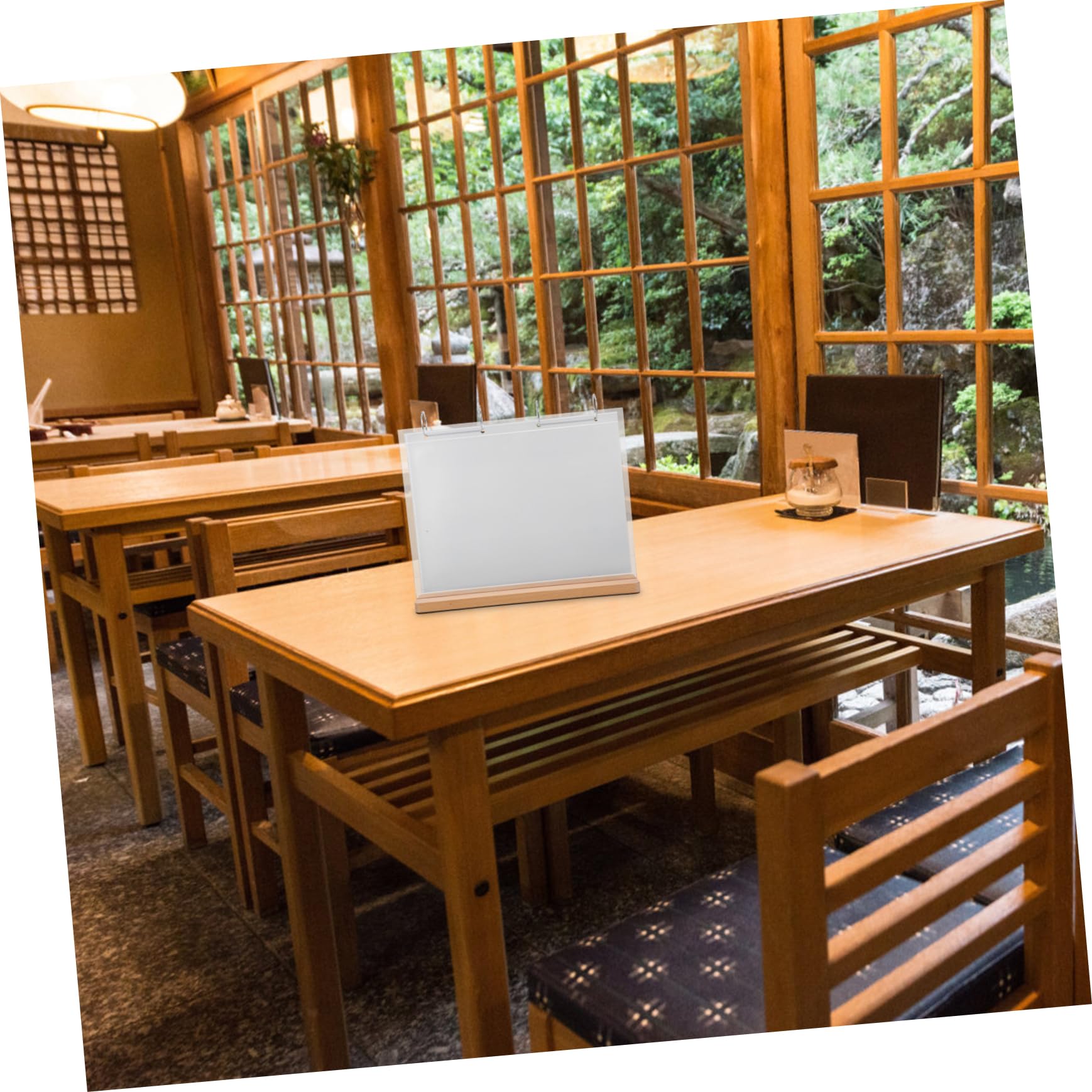 Cabilock Soporte de Menú de Acrílico 6 Fundas para Cafeterías de Té, Diseño Moderno y Fácil de Limpiar