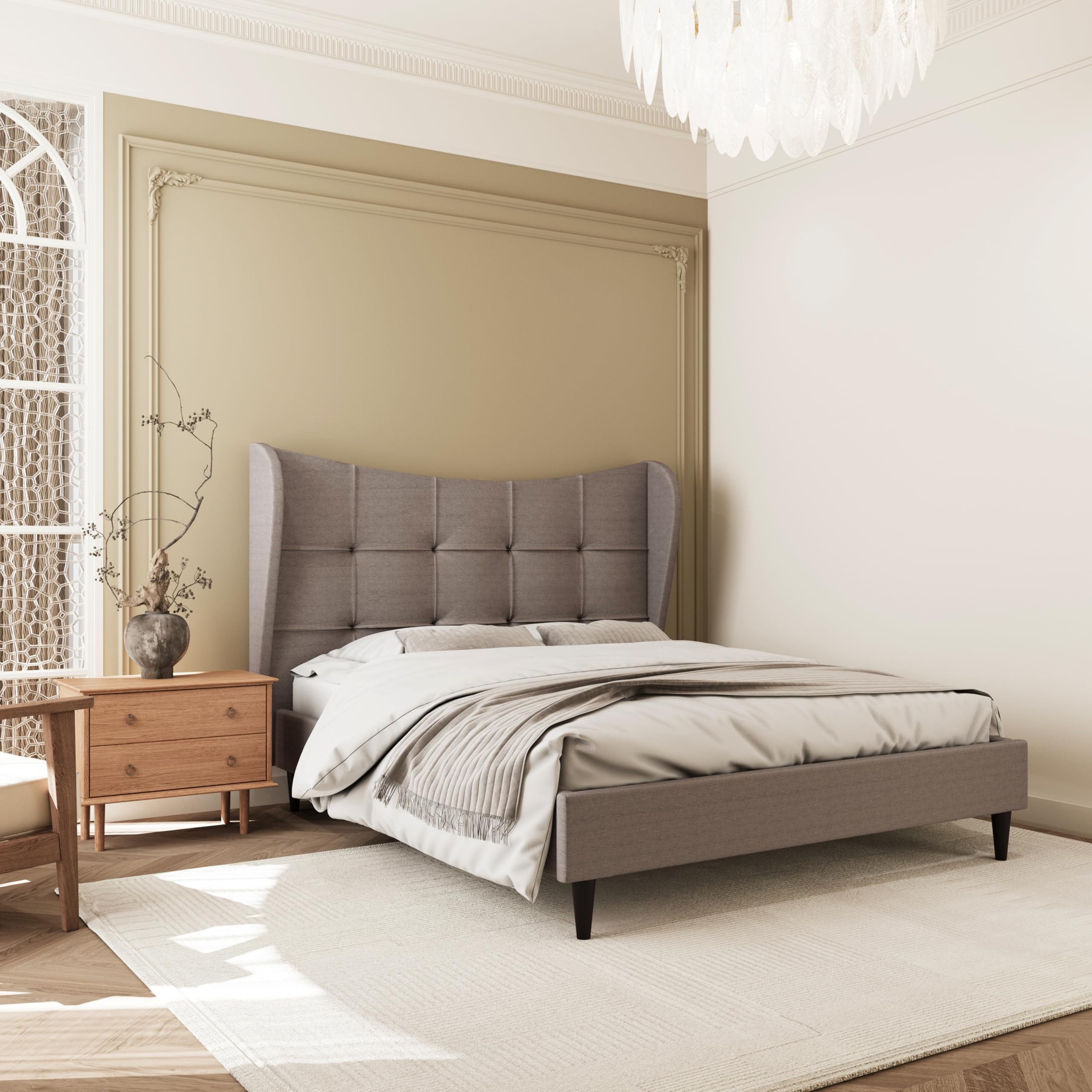 Seconique Verona 4'6" Double Bed in Brown Fabric
