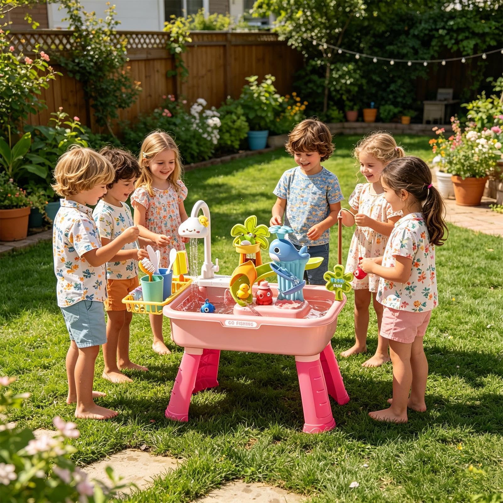 Generisch Outdoor Wassertisch für Kinder Sommer-Angelspielzeug | Sommer Outdoor Spielzeug für draußen für und Mädchen, Garten, Terrasse, , Camping, Kita, Zuhause, Spielzimmer, Urlaub,