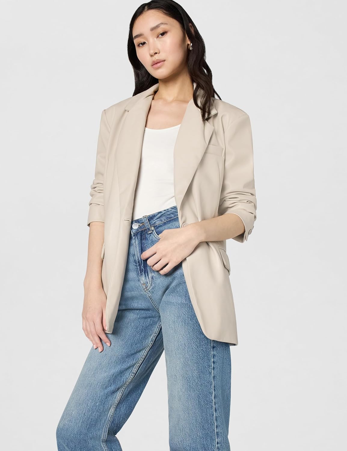 [BLANKNYC] Women's Faux Leather Blazer - Image 2