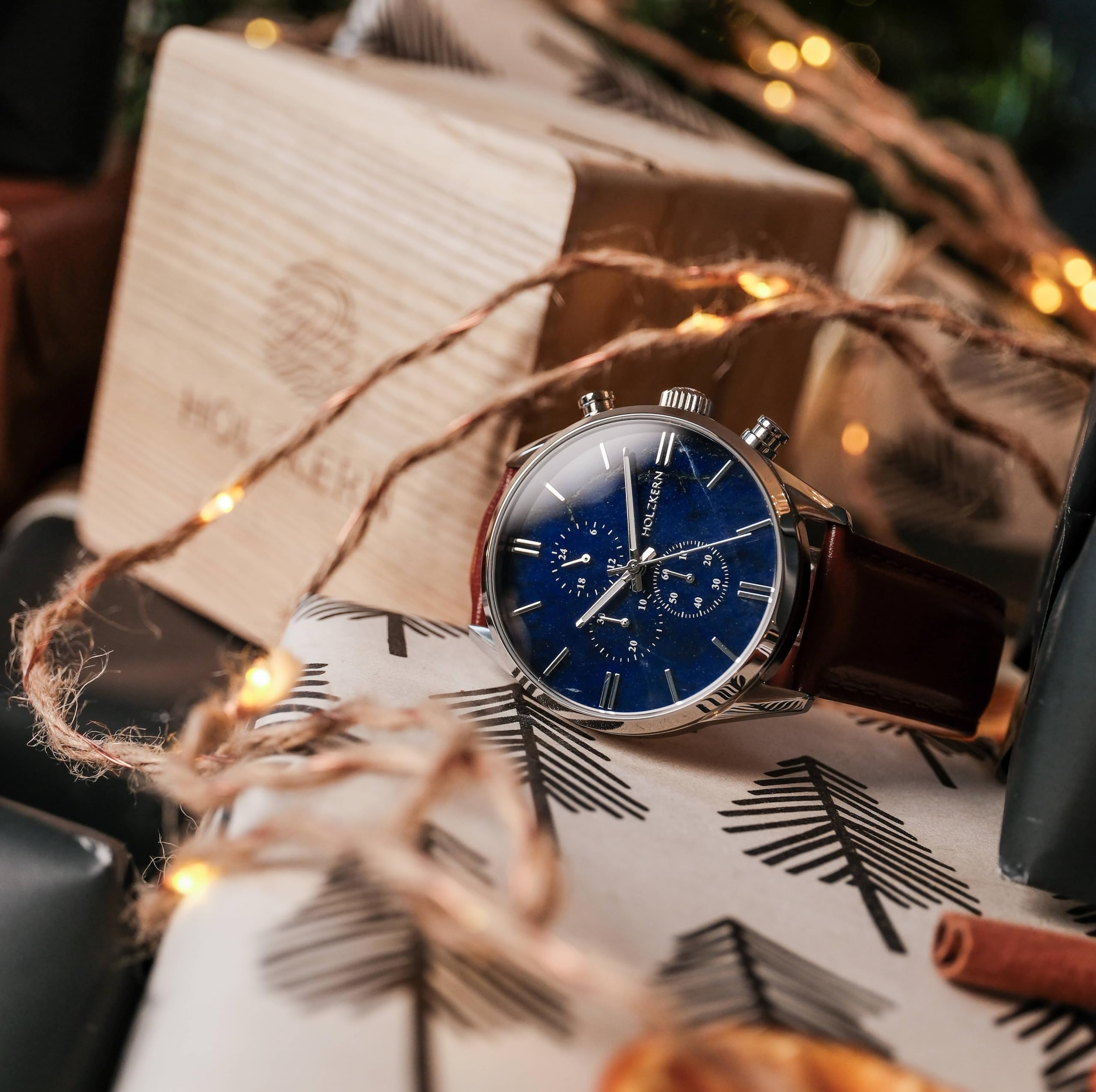 HOLZKERN Herrenuhr Chronograph Naturalist Marmor/Silberfarben 9010631007300