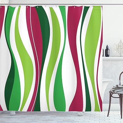 Miniatura 15 de Ambesonne Decor Collection cortina para regadera de baño de poliéster Gris y amarillo,Negro Blanco,Mostaza Camel,Gris carbón amarillo,Crema,Crema