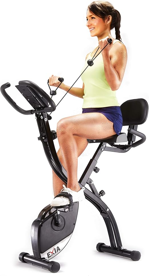 EXIA Folding Exercise Bike with Pulse Sensor