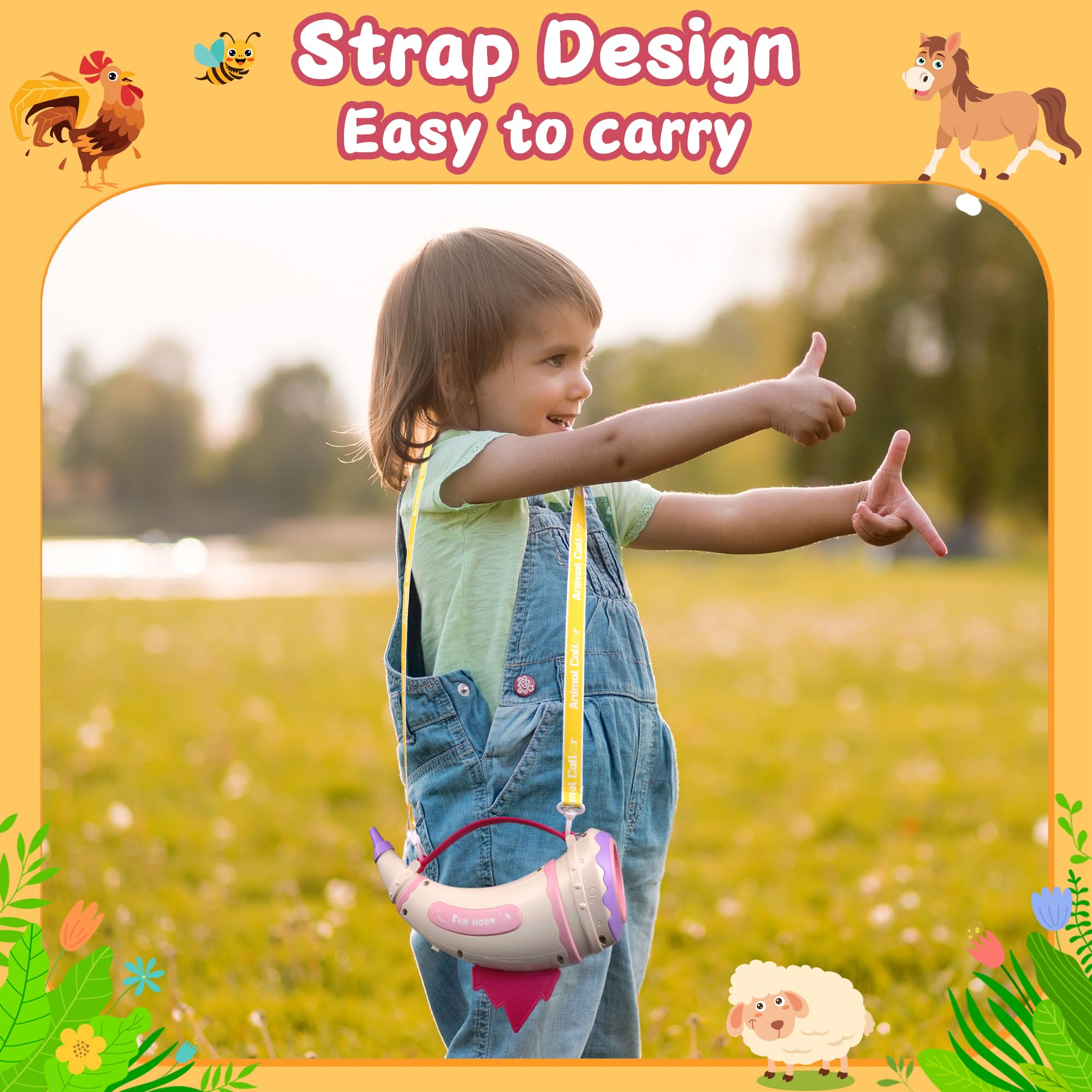 Outdoor Explore Animal Caller, Real Animal Sounds Toys for Kids Ages 3-5 6-8, 2 Modes 30 Effects Horn Animal Toys, 5 Level Lighting Train Lung Capacity, Indoor Outdoor Toys Stocking Stuffers for Kids - Image 7