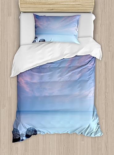 Miniatura 45 de Ambesonne - Funda de edredón multicolor disponible en tres tamaños y en diferentes colores, Tela, Beige, King