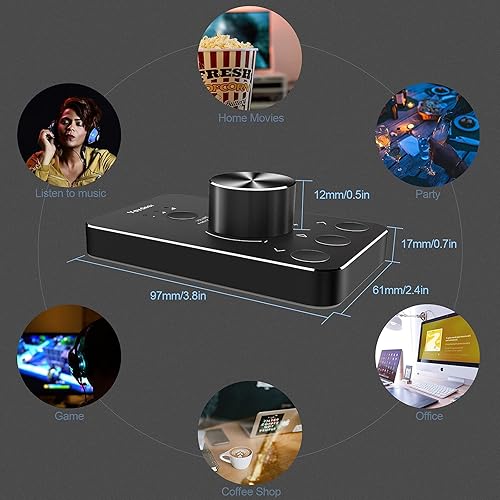 Miniatura 8 de Vaydeer Pomo de control multimedia con función de silencio de un solo clic y 3 modos de control de volumen regulador de volumen para Win7810MAC