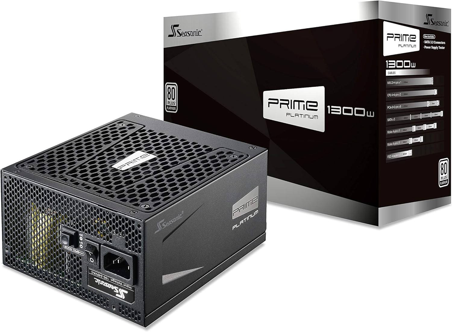 Seasonic PRIME 1300 Platinum SSR-1300PD 1300W 80+ Platinum ATX12V & EPS12V Full Modular 135mm FDB Fan Power On Self Tester Power Supply (Renewed) Seasonic PRIME 1300 Platinum SSR-1300PD 1300W 80+ Platinum ATX12V & EPS12V Full Modular 135mm FDB Fan Power On Self Tester Power Supply (Renewed)