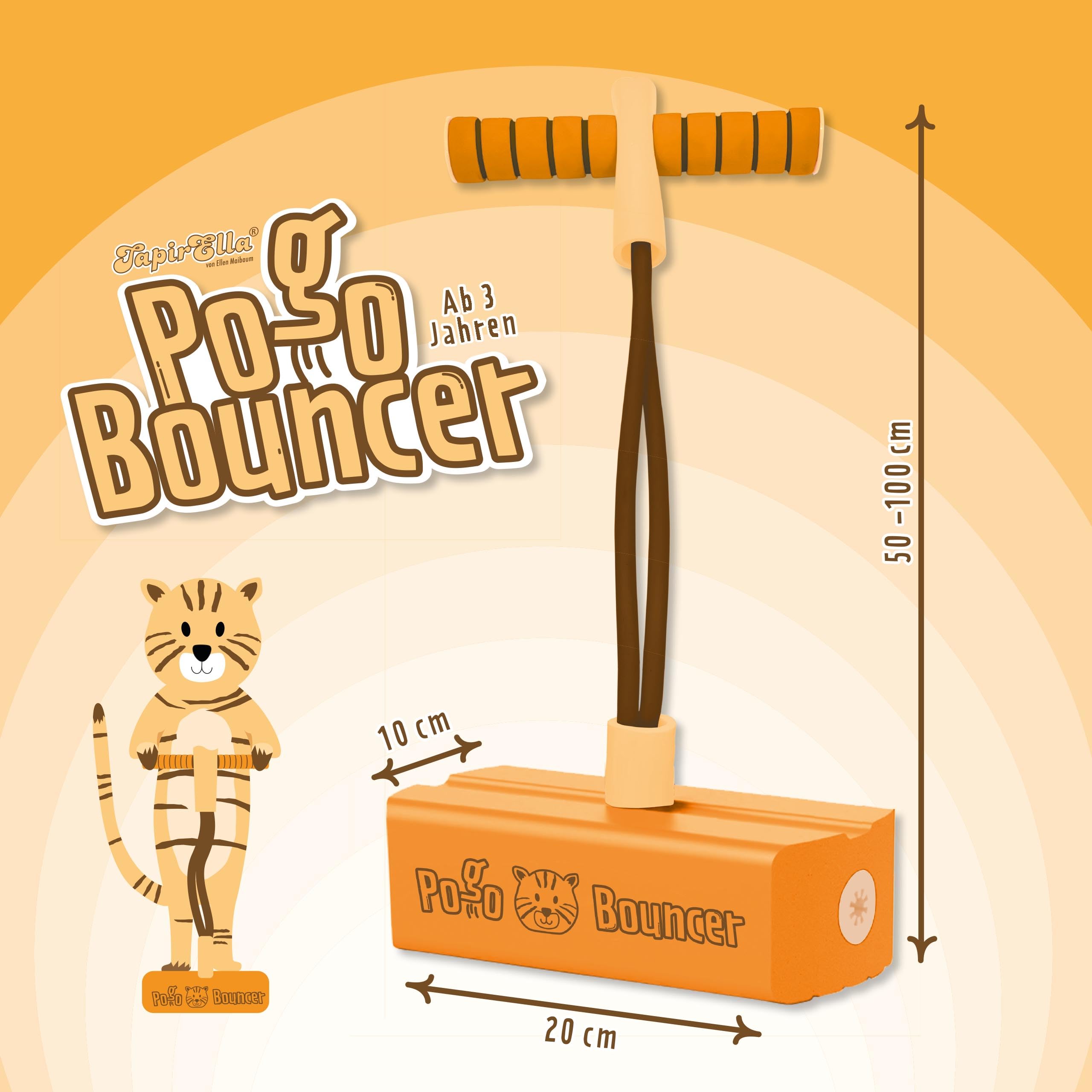 Lutz Mauder Pogo Stick Bouncer – Hopper – Indoor – Outdoor – Giocattolo TapirElla Tiger – Fun Jumper – Gioco per ragazze e ragazzi dai 3 agli 8 anni