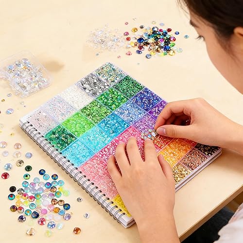 Miniatura 2 de Diamantes de imitación de resina para deslumbrar, multicolor de 0.118 pulgadas con parte trasera plana de 0.118 pulgadas, gemas de diamantes de