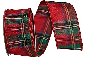 Reliant Ribbon Stewart Plaid Wired Edge Ribbon