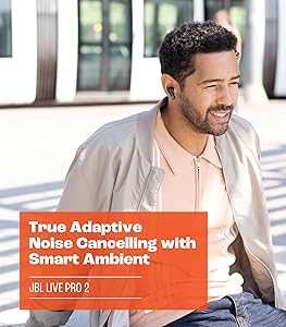 JBL Live Pro 2 - True Wireless Noise Cancelling Earbuds, up to 40 Hours of Playback with Wireless Charging, 6 mics for Perfect Calls, Touch & Voice Control, IPX5 Water Resistant (Silver)