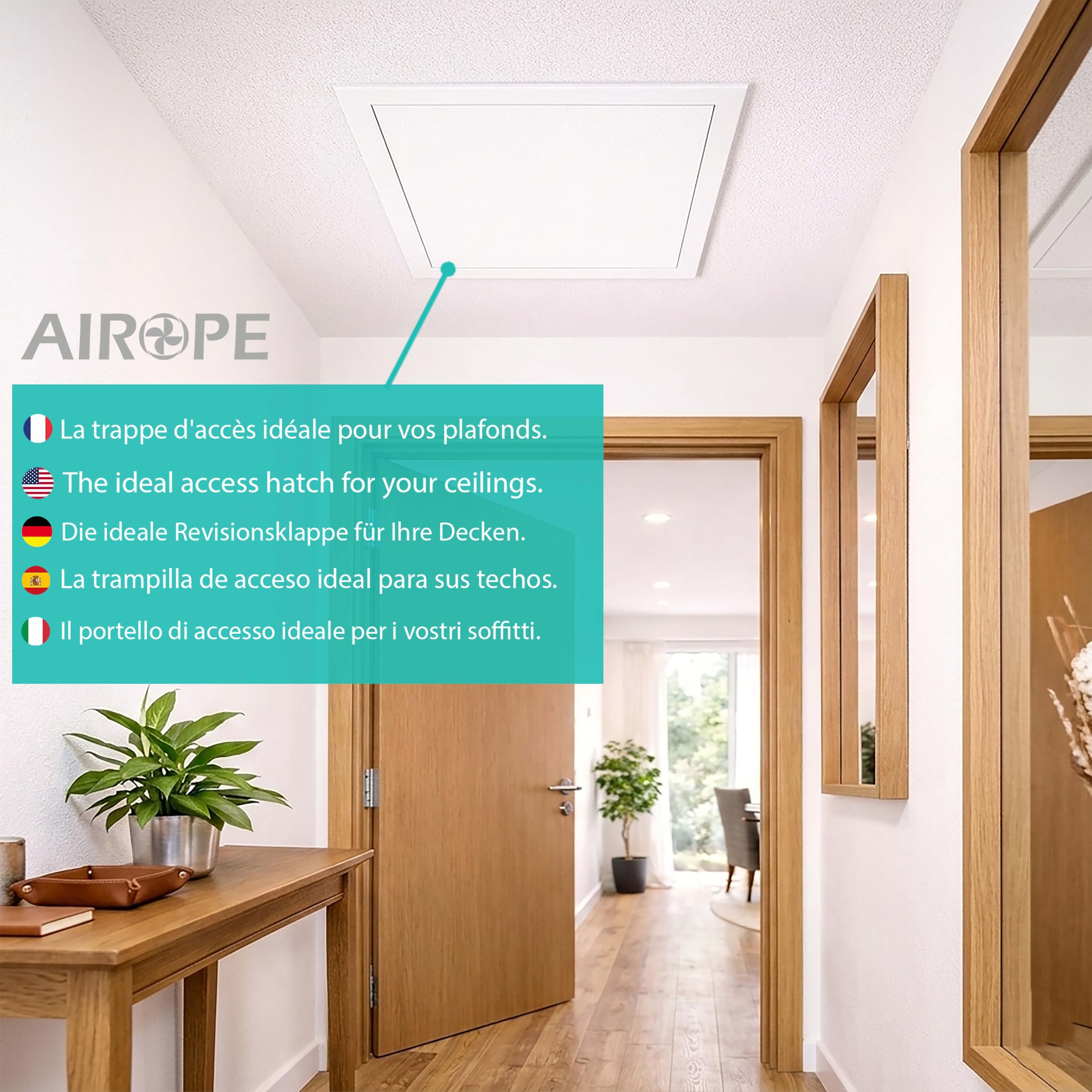 AIROPE – 600x1000 mm Trappe de Visite en Acier Blanc,Fermeture à Loquet Sécurisé,Spéciale Plafond et Mur, Ouverture Gauche/Droite,Panneau d’Accès Compteur d’Eau,Baignoire,Tuyaux - 5